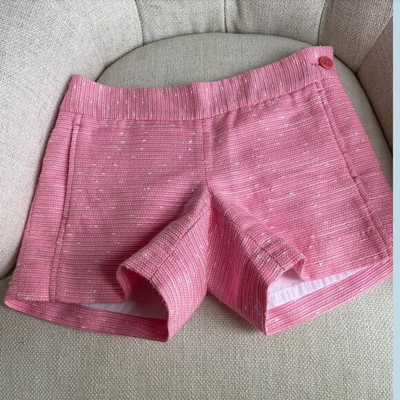 Lilly Pulitzer Sloane Shorts Sparkle Pink Swirly Boucle Tweed Size 00 Like New - Picture 9 of 15